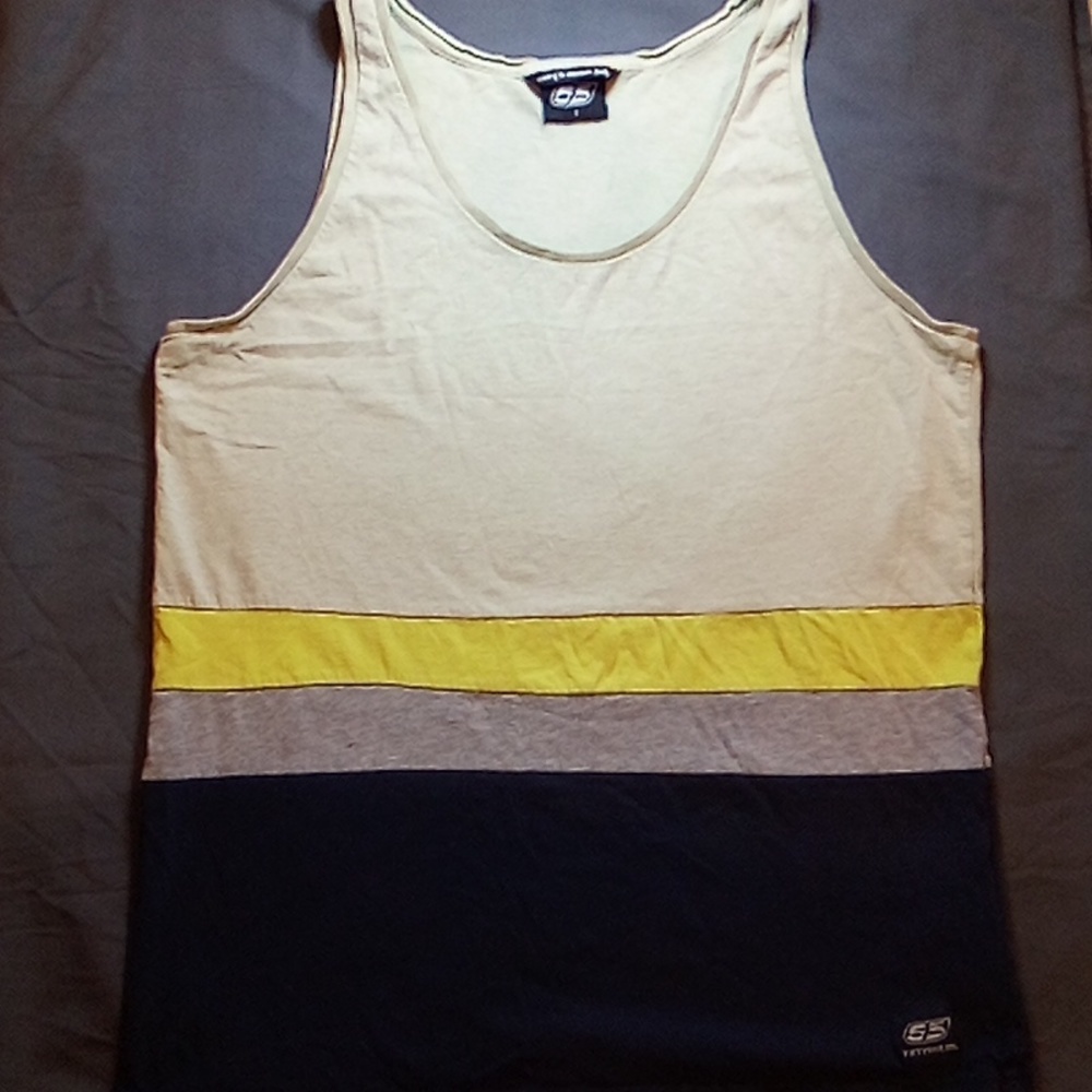 Diesel, Size Small, Yellow/Gold/Grey/Blue, Tank Top